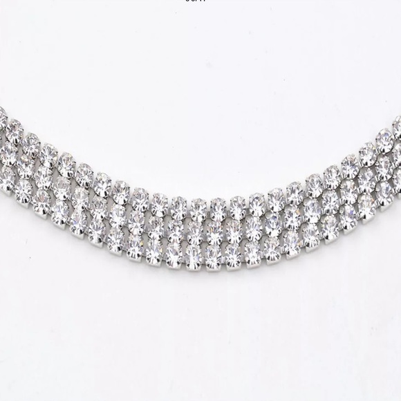 BLING wrap diamond cz sparkly chain necklace - Picture 6 of 8